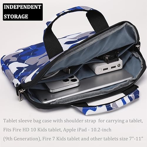 Miniatura 2 de JIANYA Funda para tableta para niños, bolsa de transporte para iPad con correa para el hombro, bolsa de tableta de 10-12.5 pulgadas para niños
