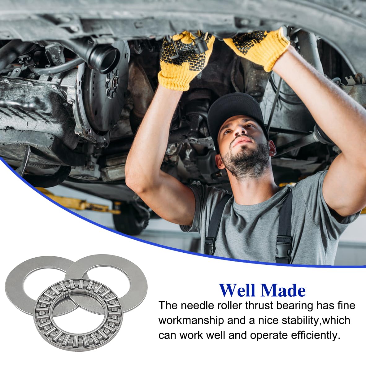 4 Sets Needle Thrust Bearings,YuCool AXK2035 Industrial Bearing,Thrust Needle Roller Bearings with Washers 20mm Bore 35mm OD 2mm Width