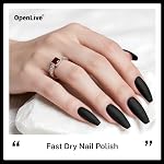 OpenLive 16.5ml Black Nail Polish Large Volume Quick Drying Nail Polish, Fast Drying and Long Lasting Color Nail Art DIY Home Manicure Gift for Women
