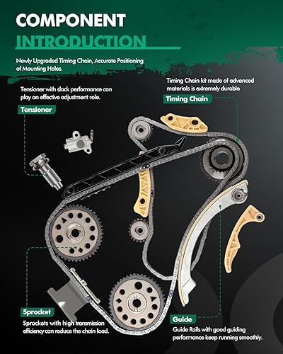 Miniatura 3 de SCITOO TK10422 TK10422BS Juego de cadena de distribución del motor Reemplazo para Buick LaCrosse Regal Verano para Chevy Cavalier 2.2L 2.0L 2.4L