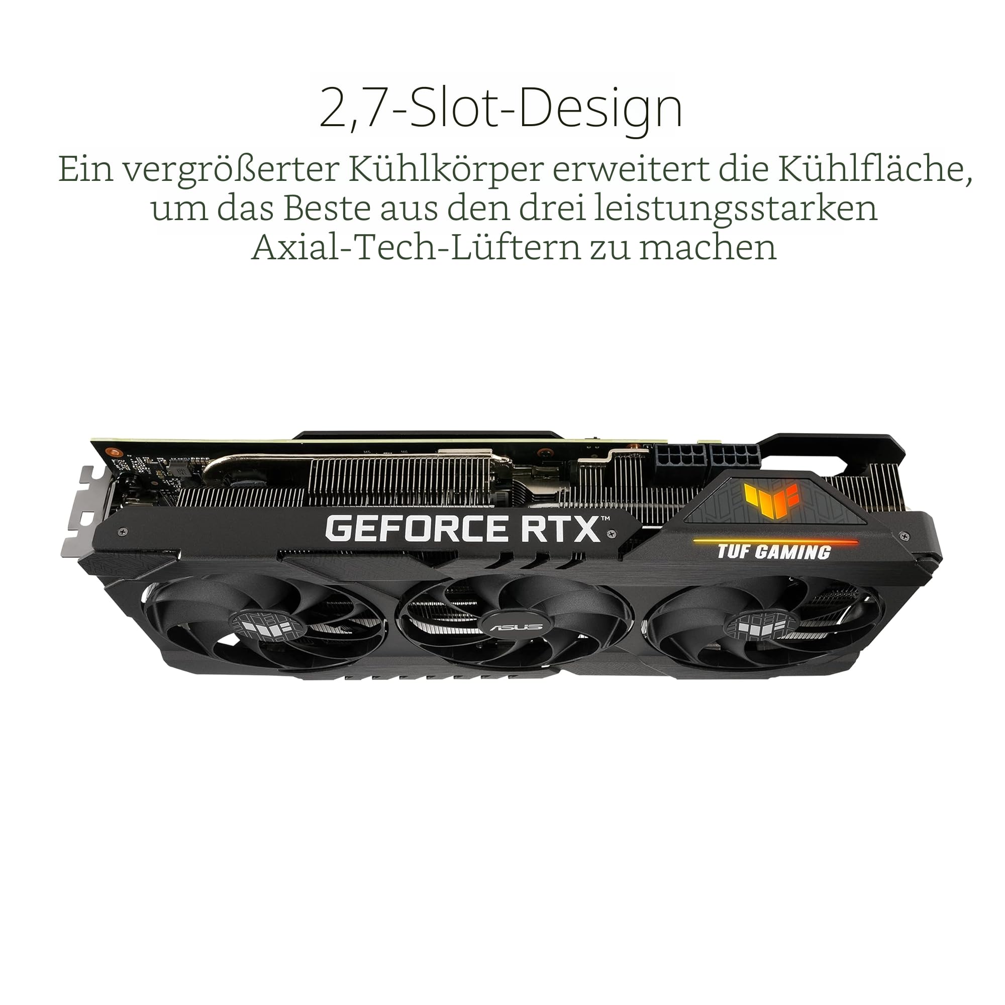 ASUS TUF Gaming GeForce RTX 3060 Ti 8GB OC Edition GDDR6X Grafikkarte (Nvidia Ampere, DLSS, PCIe 4.0, Speicher, 2X HDMI 2.1, 3X DisplayPort 1.4a, TUF-RTX3060TI-O8GD6X-GAMING)