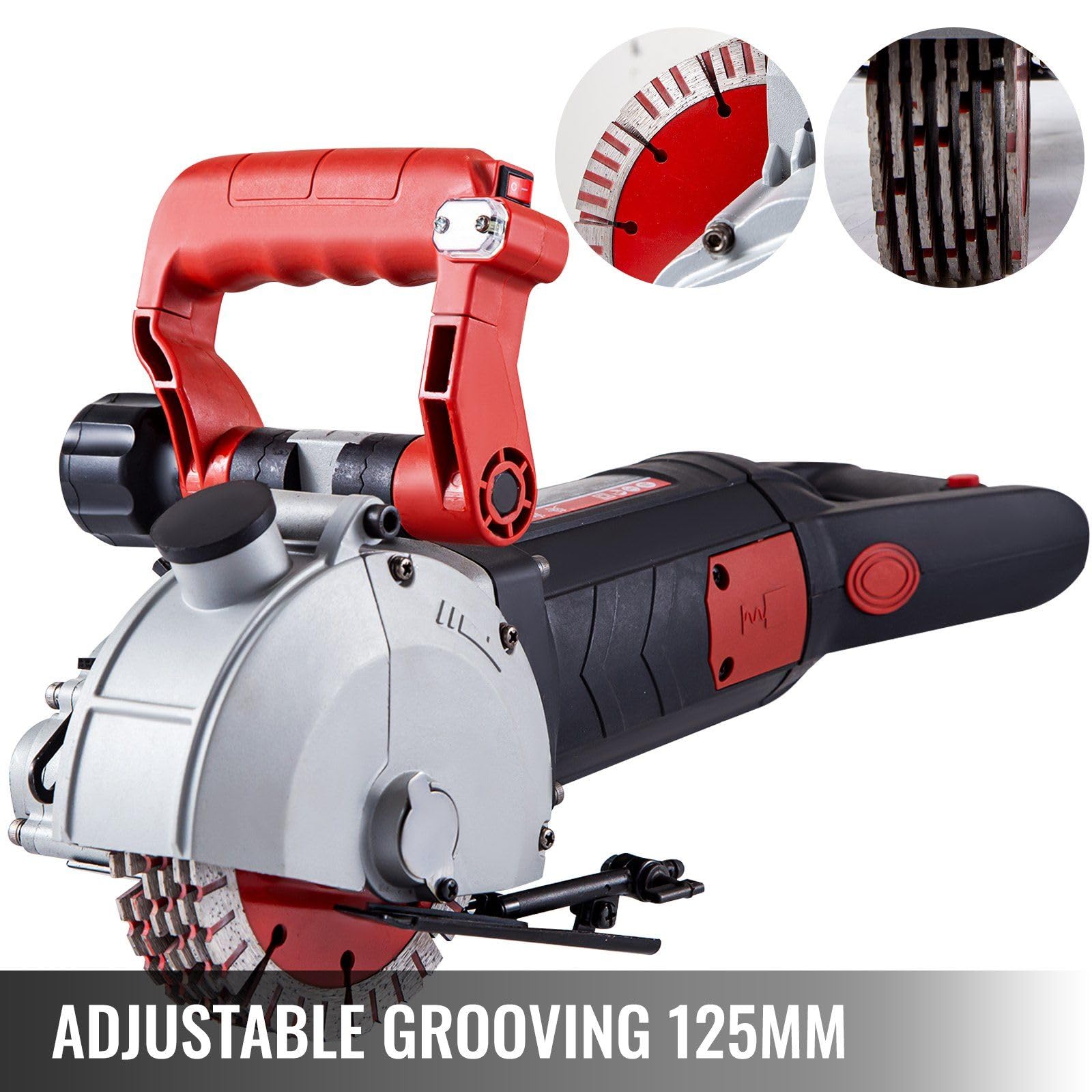4800W Wall Chaser 42 mm Cutting Width,Wall Groove Cutting Machine 41MM Cutting Depth,Wall Slotting Machine With 8 Saw Blades 5