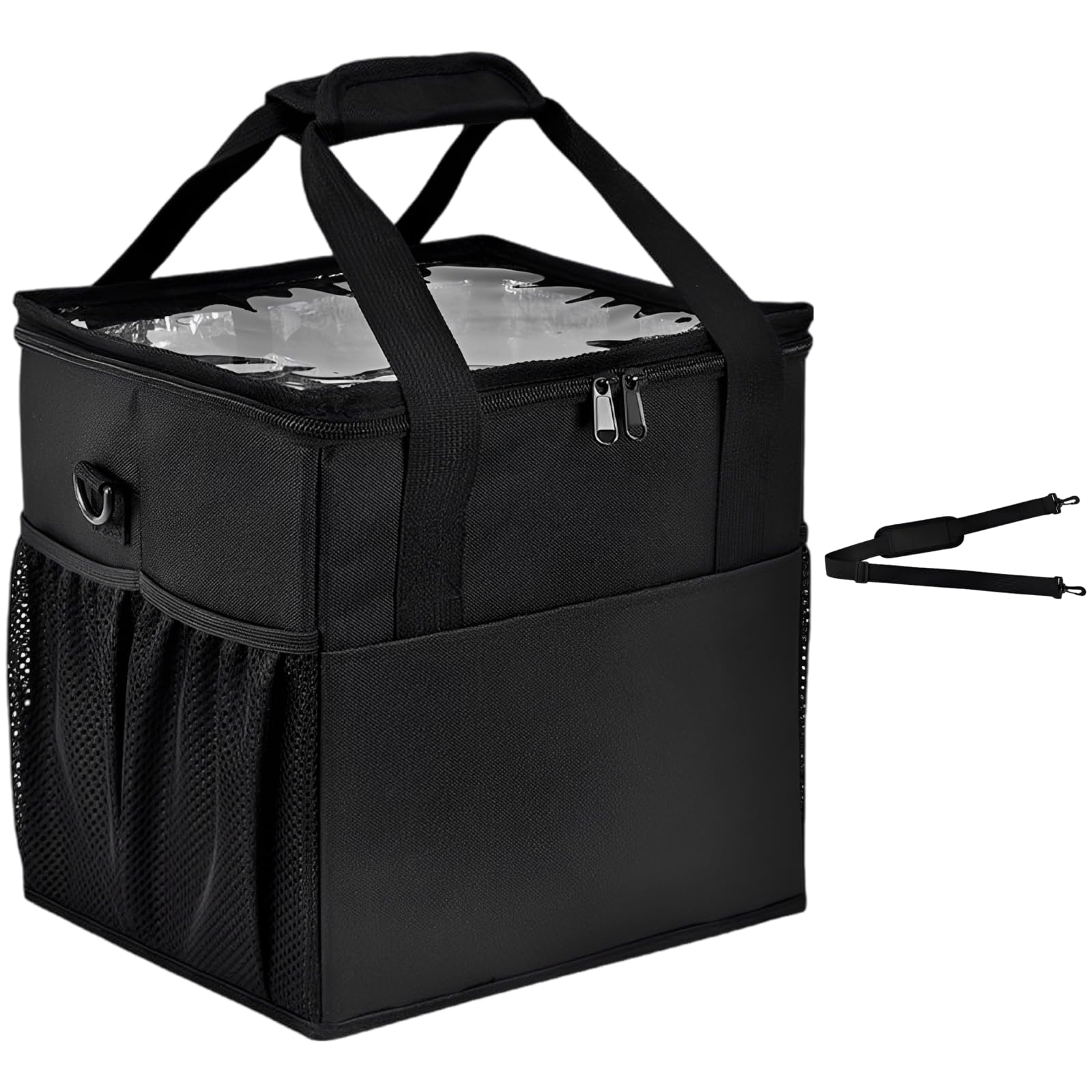 Sac isotherme pour boissons à 4 compartiments, sac porte-gobelets multi-compartiments, bandoulière rembourrée amovible et réglable, poignée supérieure, pour voyage, randonnée et usage quotidien