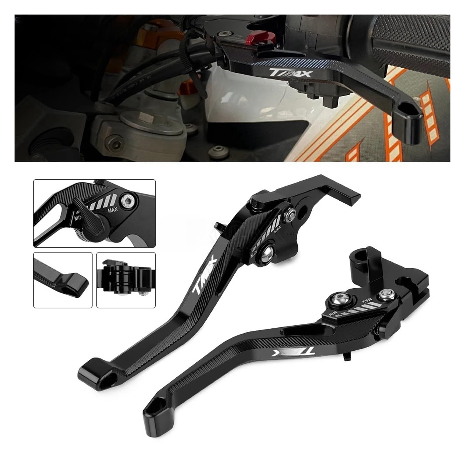 Palanca Embrague Moto Manetas Embrague Freno Cortas 5D para Ya&maha T MAX 530 DX Tmax 530 Sx 2012-2019 T MAX 500 Tmax 500 2008-2011 Tmax 560 2020-2022