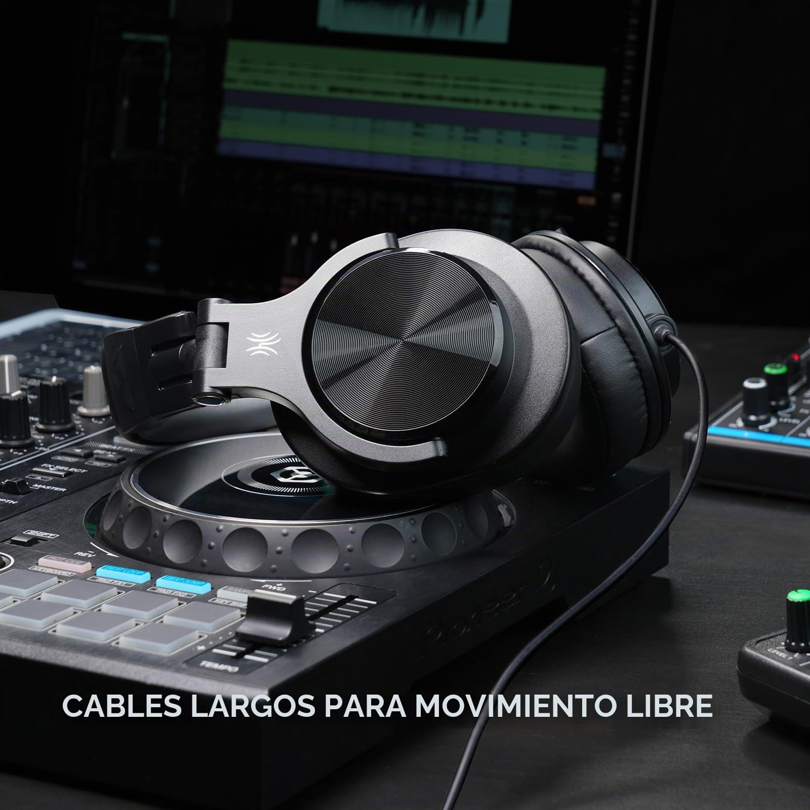 OneOdio A71D - Auriculares con cable para monitor de estudio, auriculares estéreo DJ de alta resolución con diseño plegable, enchufe de 3,5/6,35 mm para grabación AMP, podcast, mezcla, guitarra de PC