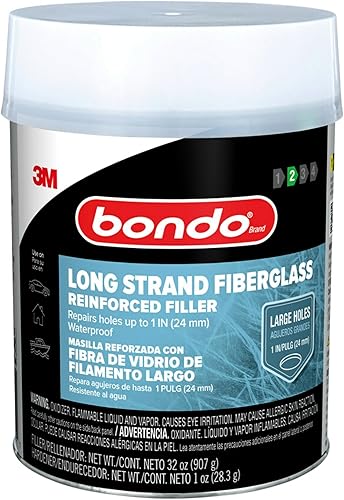 Miniatura 4 de Bondo Bondo-Hair - Relleno reforzado de fibra de vidrio de hilo largo, 00762, 1 cuarto de galón