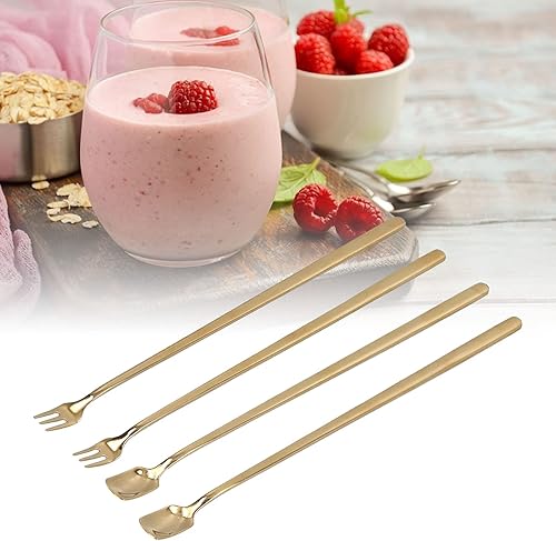 Miniatura 2 de 4 cucharas de té helado de mango largo, cuchara de café de acero inoxidable 304, cuchara de café de mango largo y tenedor con cuchara de mezcla de