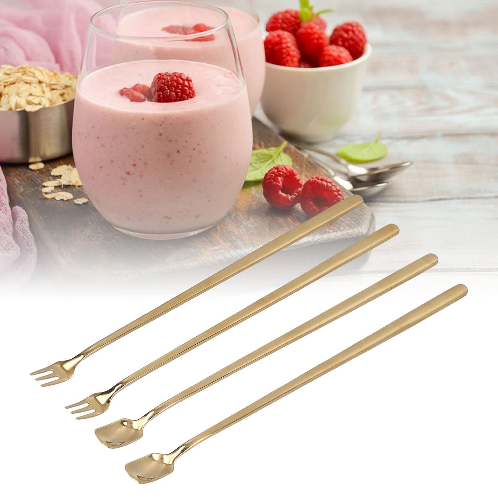 Edelstahl Rührlöffel Mit Langem Griff, 17 Cm (quadratischer Kopf) – Für Kaffee, Tee, Mixgetränke
