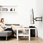 BONTEC TV Mont mural pour 13-42 pouces LED LCD OLED Ecrans plats et courbes, support articulé pivotant et en tilt, 15.7 Inch Long Extension, VESA 200x200, Monts d'angle et d'écran