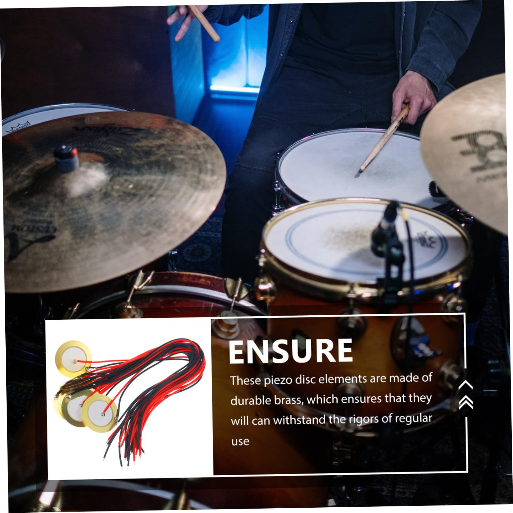 ibasenice 45stücke Piezo Discs Gitarren Pickup Piezoelektrischer Wandler Für Akustische Instrumente Drucksensoren Für Optimale Klangqualität Kabel