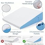 Oreiller à haies pour dormir, 7.5" Couche de lit après chirurgie, soulagement de la douleur au dos, étrier en mousse mémoire Triangle inclinaire pour le soutien du dos, élévation des jambes