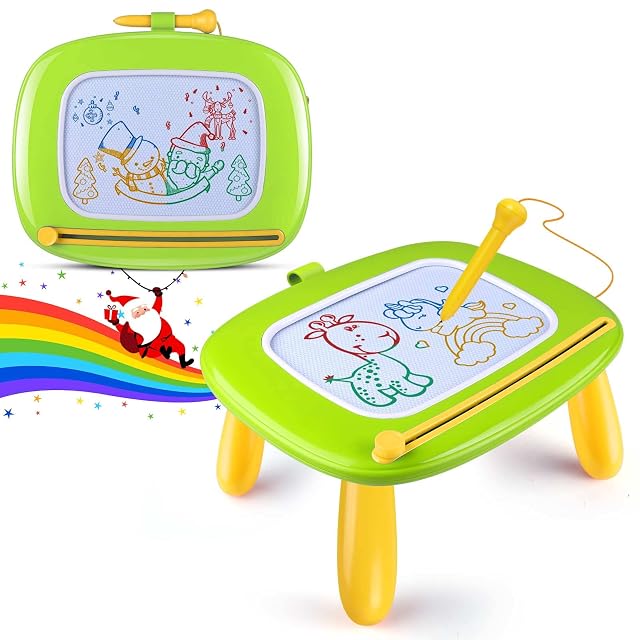 Smasiagon Pizarra Magnética Infantil, Almohadilla Borrable de Escritura y Dibujo con Patas Robustas, Juguetes Educativos para Niños y Niñas 1 2 3 Regalos de Cumpleaños (Verde)