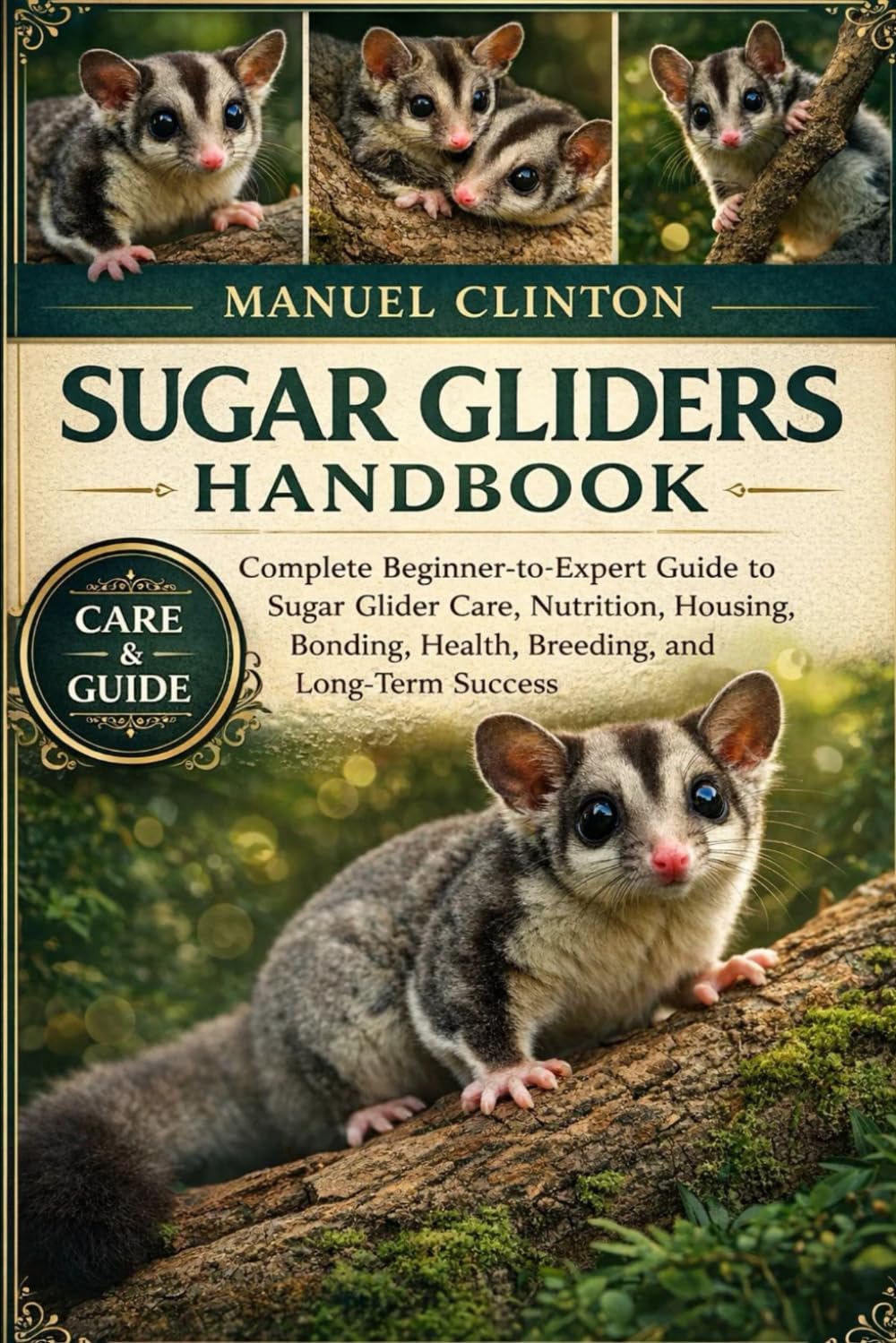SUGAR GLIDERS HANDBOOK: Complete Beginner-to-Expert Guide to Sugar Glider Care, Nutrition, Housing, Bonding, Health, Breeding, and Long-Term Success