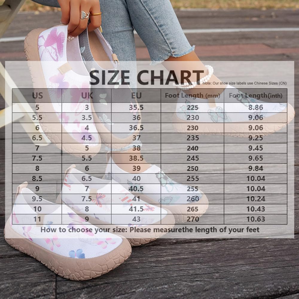 Scarpe da ginnastica da donna con stampa farfalla