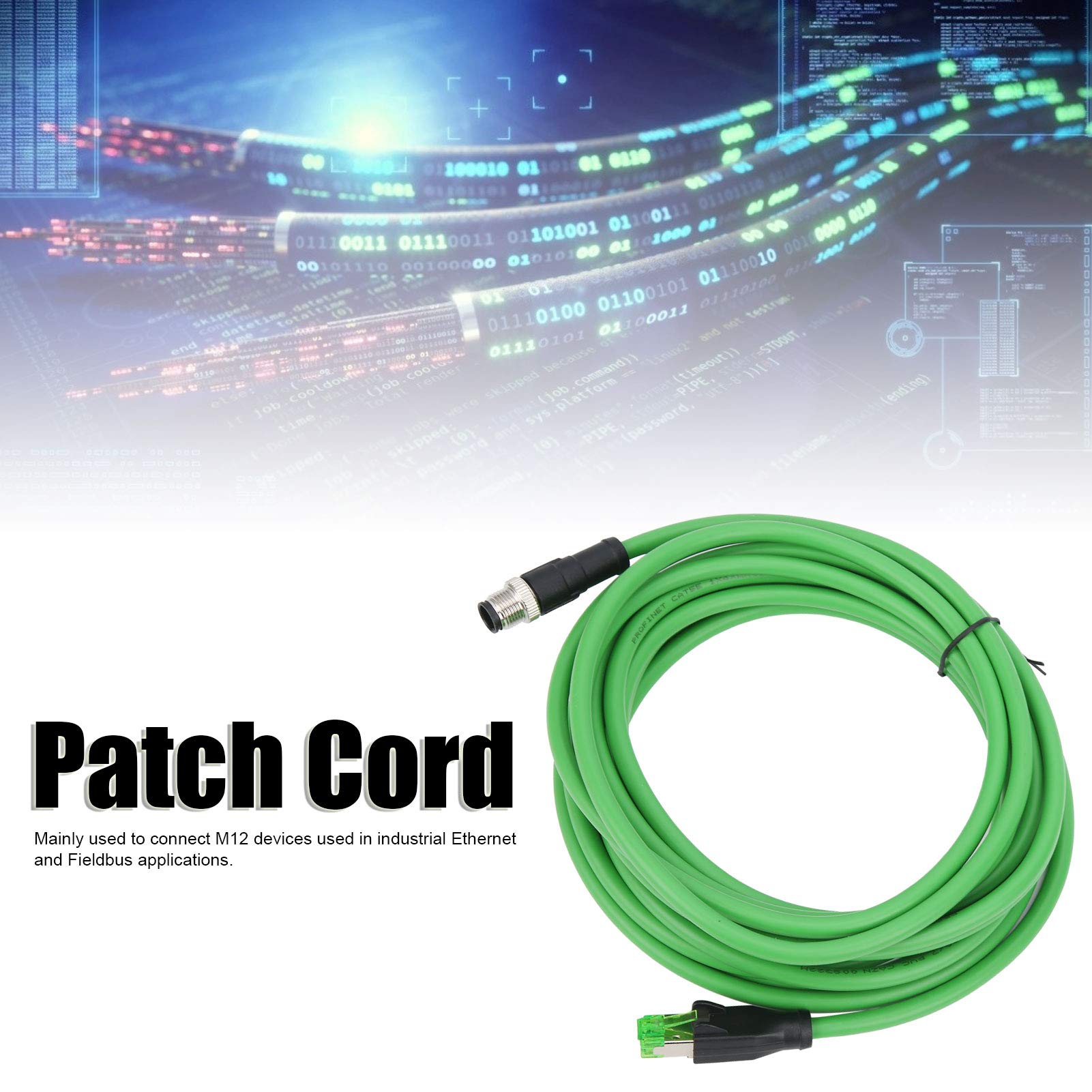 Câble étanche IP67 M12 vers RJ45, Durable et Résistant, 5m, pour Connexions Ethernet Industrielles dans des Environnements Difficiles