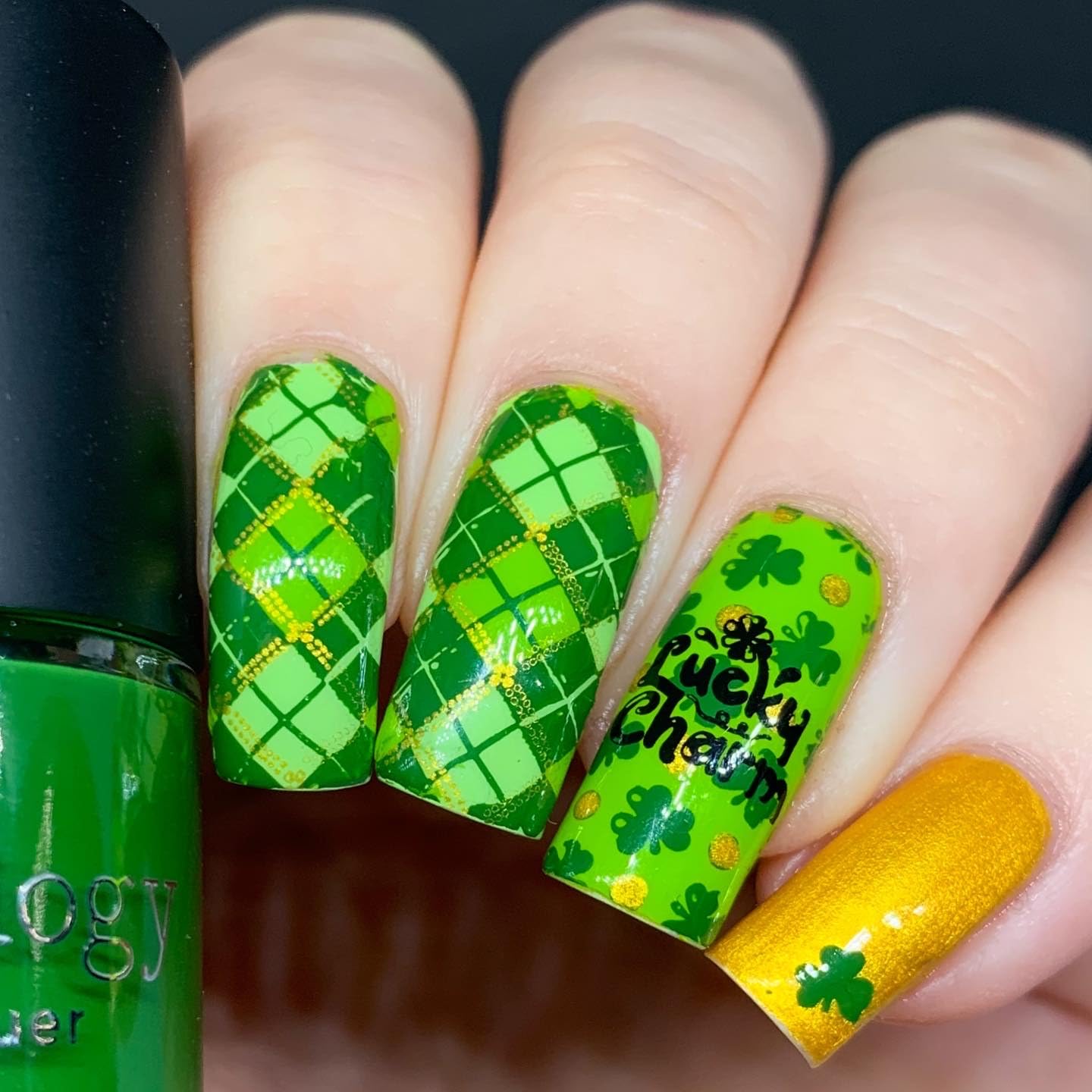 Maniology St. Patrick’s Day Nail Stamping Starter Kit | Festive Spring-Themed, Shamrock, Lucky Charm Nail Art Designs – Includes Stamping Plate, Polish, Top Coat, Stamper & Scraper Card
