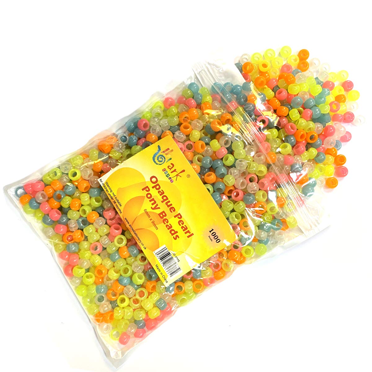 arkCRAFT Opaque Frosted Pearl Neon Pony Beads PK-1000