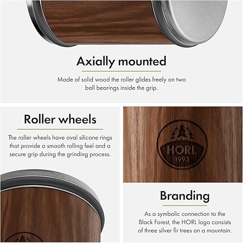 Miniatura 3 de HORL 2 sacapuntas de cuchillo con ruedas de nogal diseñado en Alemania para borde recto y cuero strop