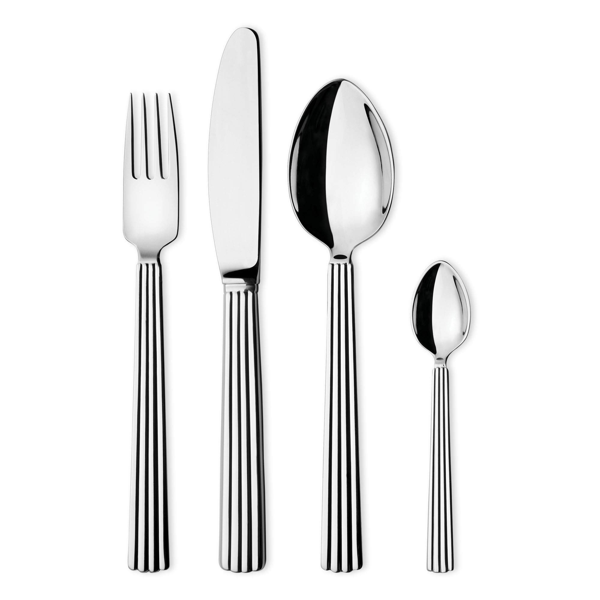 Couverts de prestige Georg Jensen Bernadotte GBX 24P en acier miroir