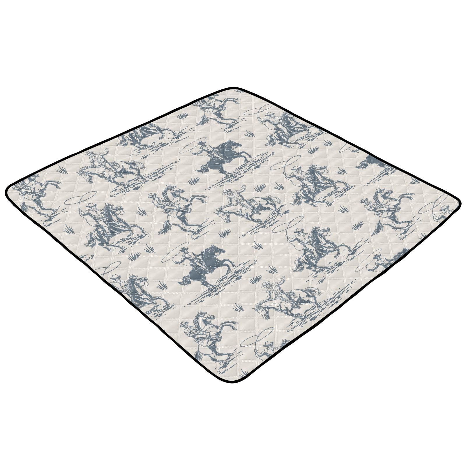 Selerdon Baby Play Mat Western Cowboy Horse Retro 50