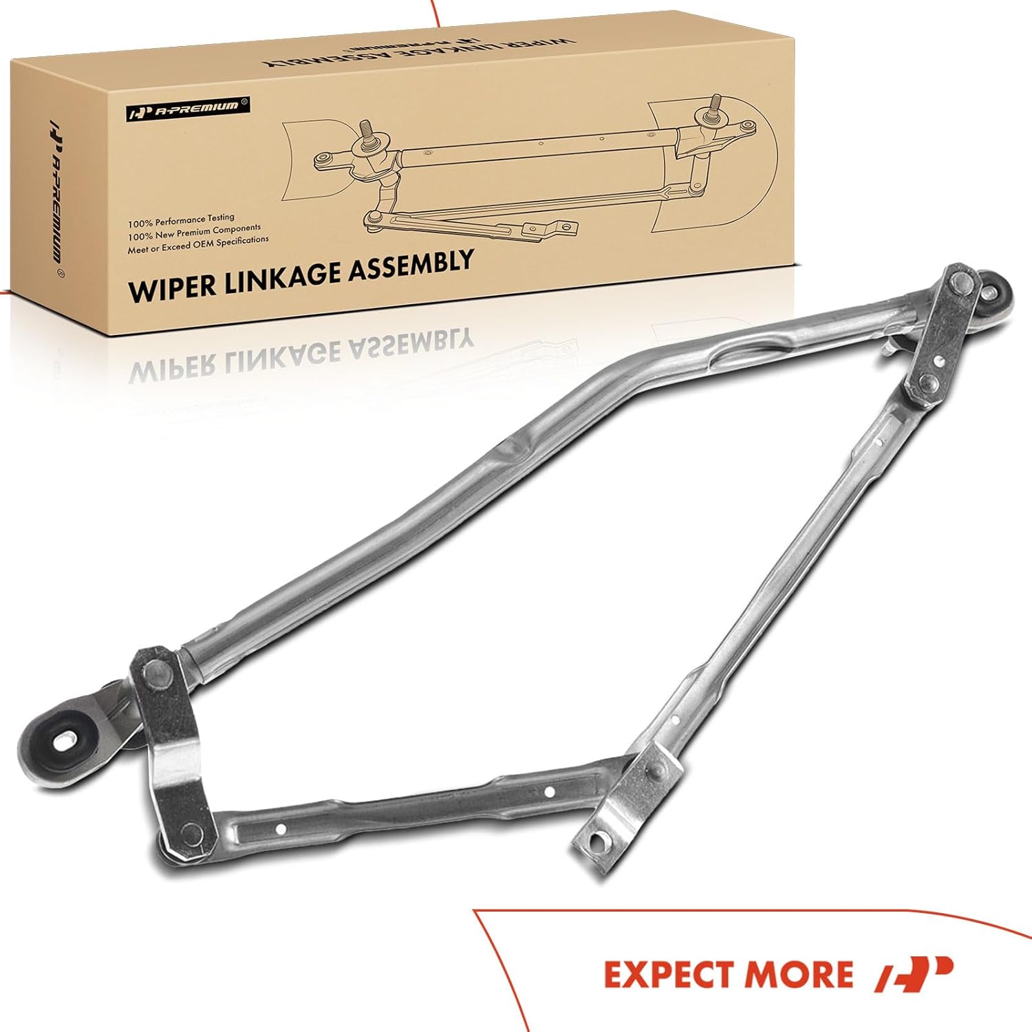 A-Premium Front Windshield Wiper Transmission Linkage Assembly Compatible with Mazda Vehicles - 3 2004 2005 2006 2007 2008 2009 - Replace# BP4K67360A, BP4K67360B