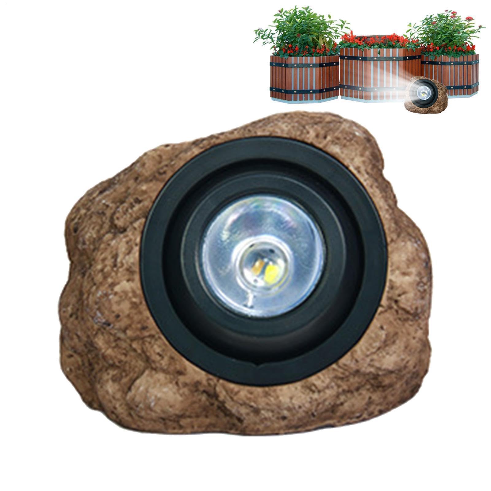 Lampada Solare a Forma di Roccia per Esterno Impermeabile Decorativo | Roccia Pietra Decorativa da Giardino per Percorsi, Patio, Prato, Cortile, Gradini - a Forma di Sasso
