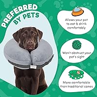 Vista 43 de BENCMATE - Collar inflable protector para perros y gatos, suave collar de recuperación para mascotas, no bloquea la visión (L, bandera)