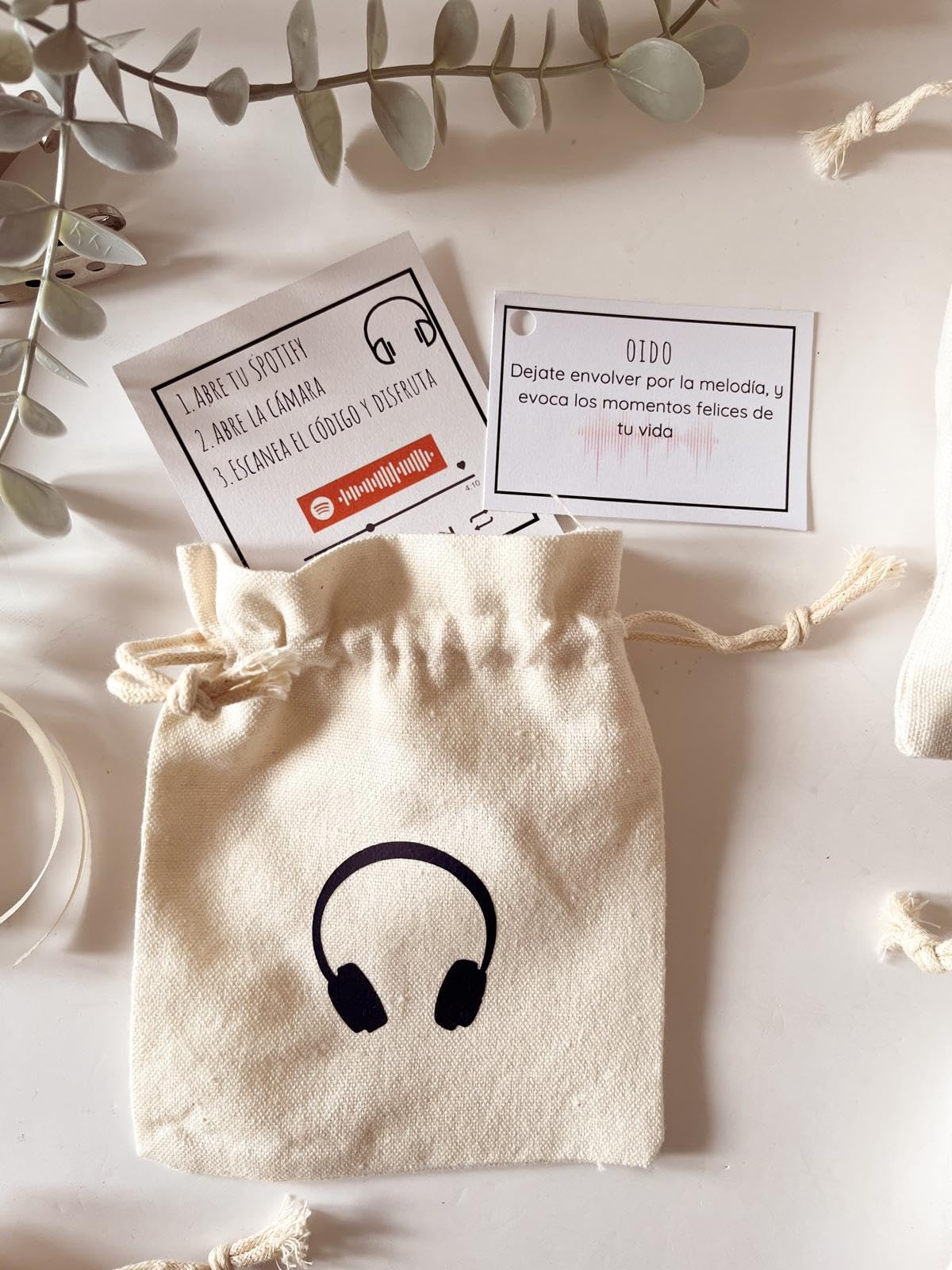 Caja Regalo de los 5 Sentidos con Saquitos de Algodón, Detalles Románticos Personalizados, Set de Regalo para Parejas