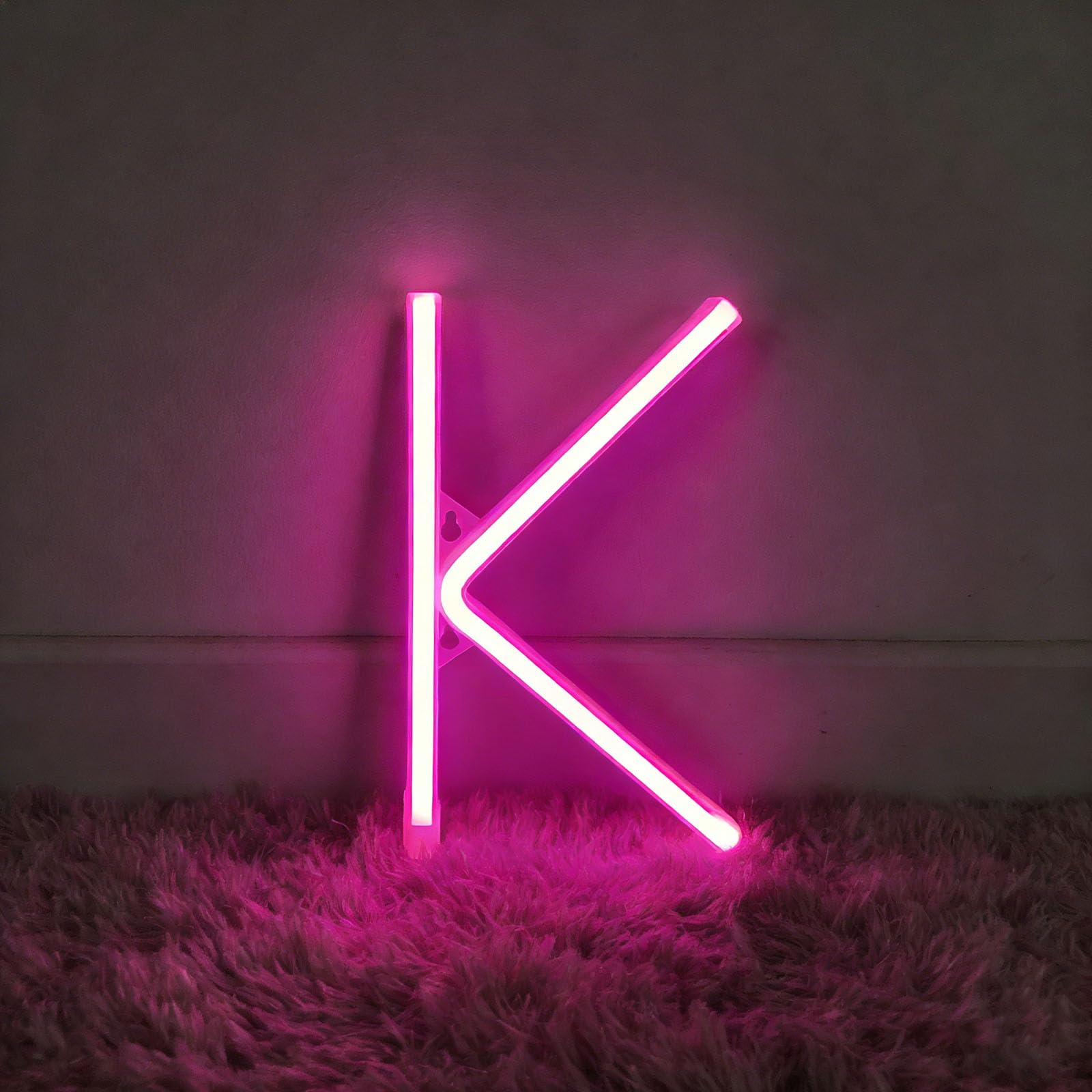 shulovehua Neon Pink LED Marquee Letter Lights, Light Up Letters Glitter Alphabet Letter Sign USB/Battery Powered for Night Light Birthday Party Wedding Girls Gift Home Bar Christmas Decoration (K) — image 1