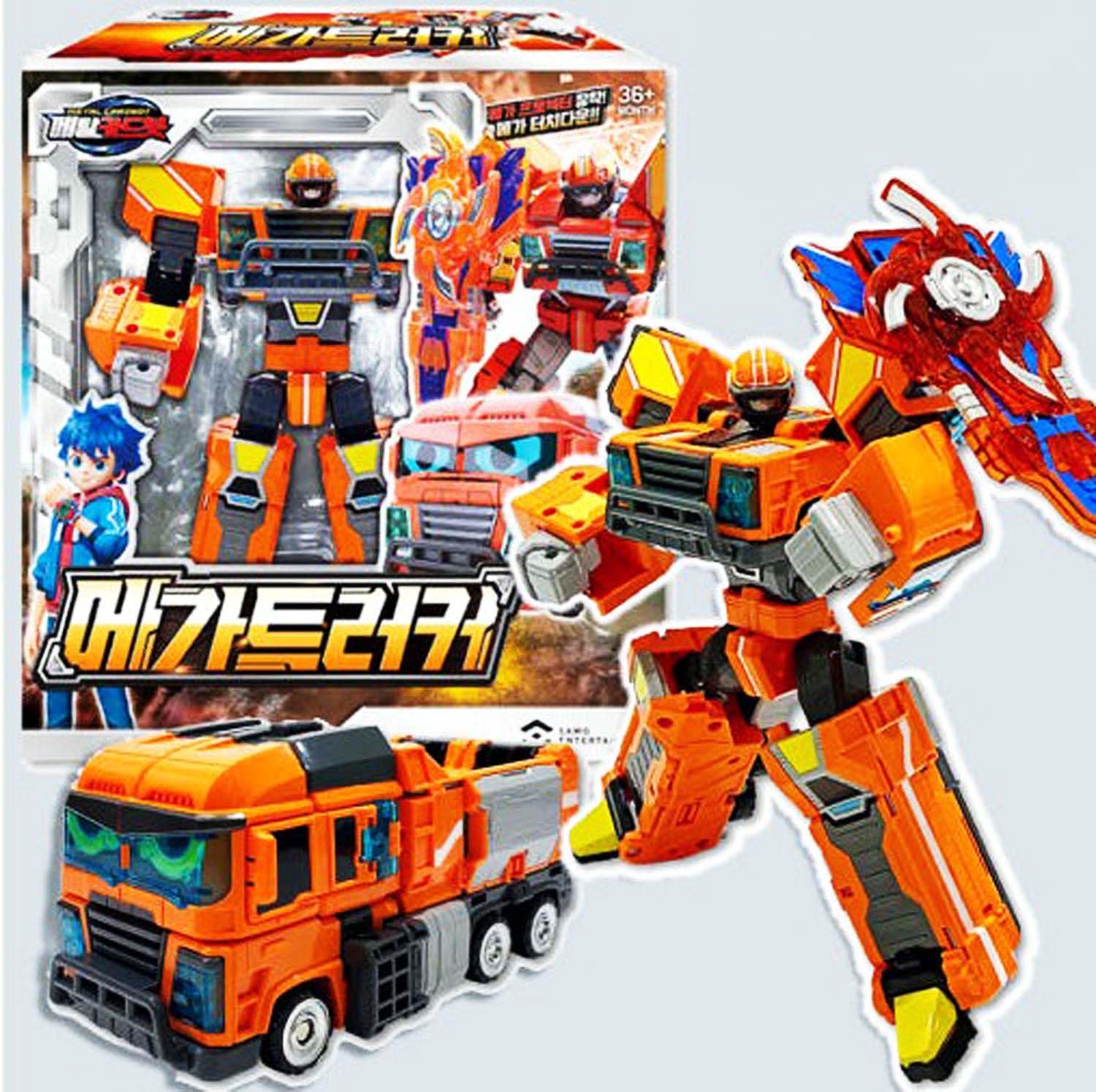 Amazon.com: Metal Cardbot MEGA Trucker Orange Truck Transforming