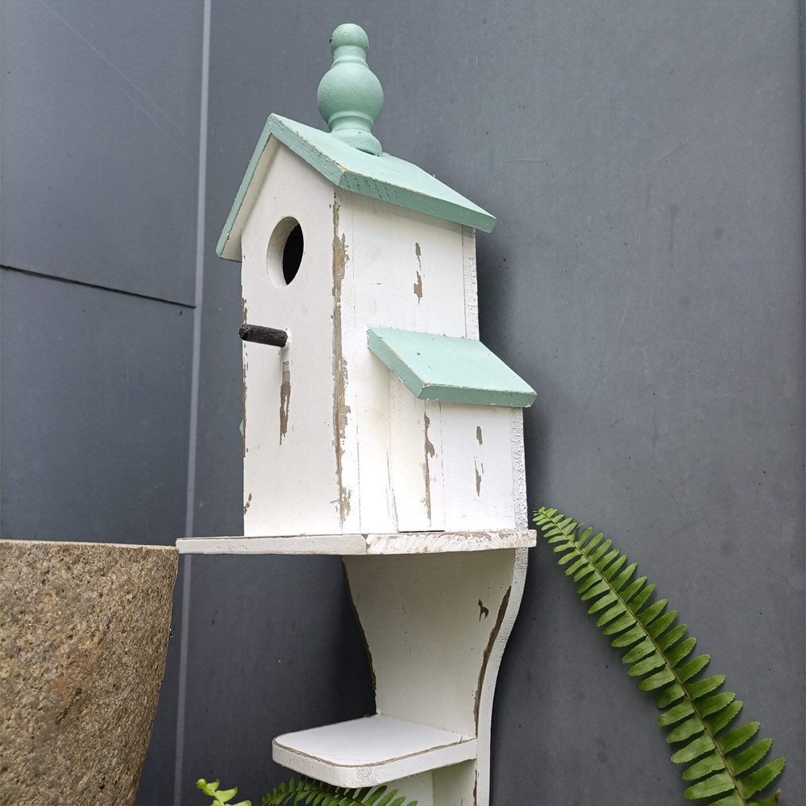 Casa colgante para pájaros para jardín al aire libre, yar, nido de cría de pájaros, para patio, refugio para pinzones, decoración de pared de casa de jardín