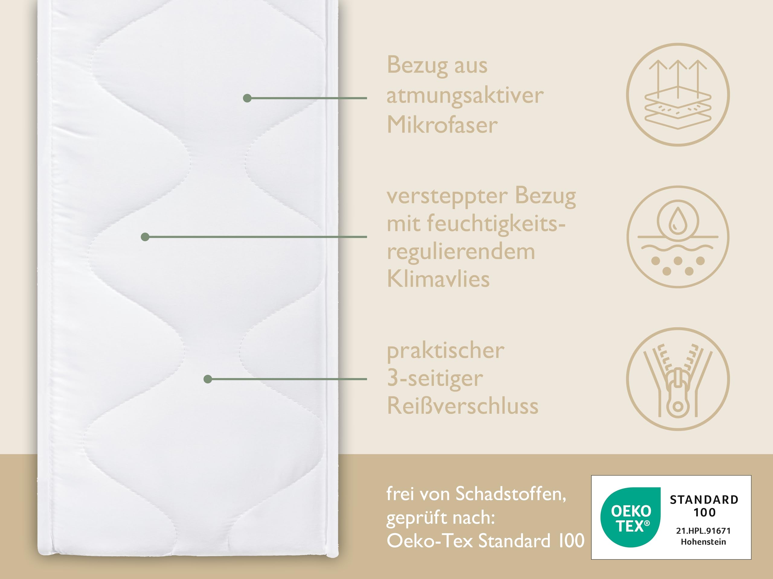 Badenia Trendline BT100 2-in-1 Duo XXL orthopädische 7-Zonen Komfortmatratze – Bild 4