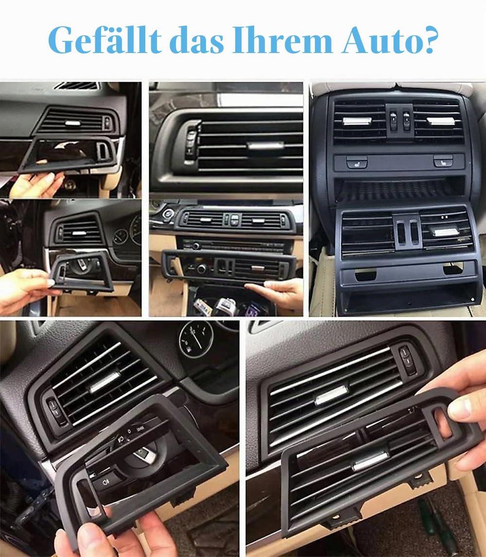 Auto-Armaturenbrett vorne zentrale Klimaanlage Panel AC Lüftungsgitter Montage für b-mw 5er Serie F10 F11 F18 64229166885 6422929209136 (Montage mit Chrom)