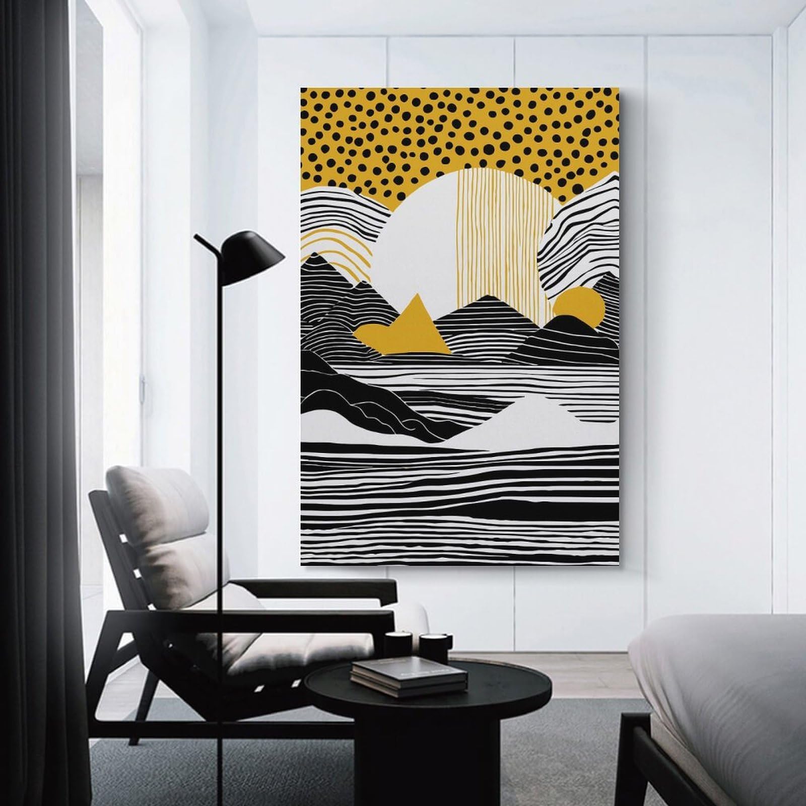 Junmoney Decorative Canvas Print Abstract Rustic Landscape, 16x24inch(40x60cm), for Entrance Spaces, Stair Walls Or Halls, A Neat Decor Update for Hallways