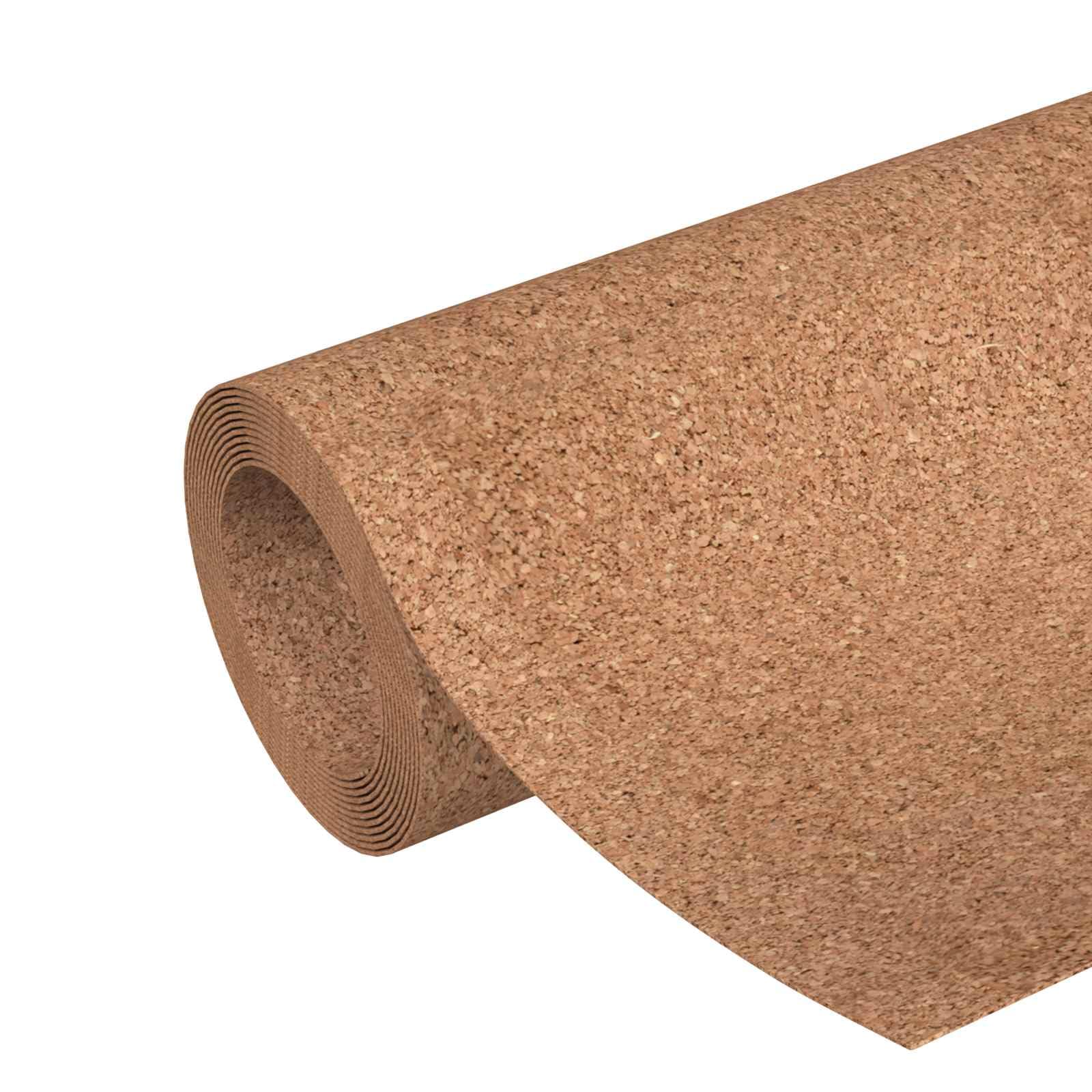 Korkrolle Braun 100 x 500 x 0,2 cm Kork mit Gummirückseite für Büroorganisation und Homeoffice, vielseitiges Ordnungssystem für Schreibtisch, Schule, Uni und Arbeitszimmer