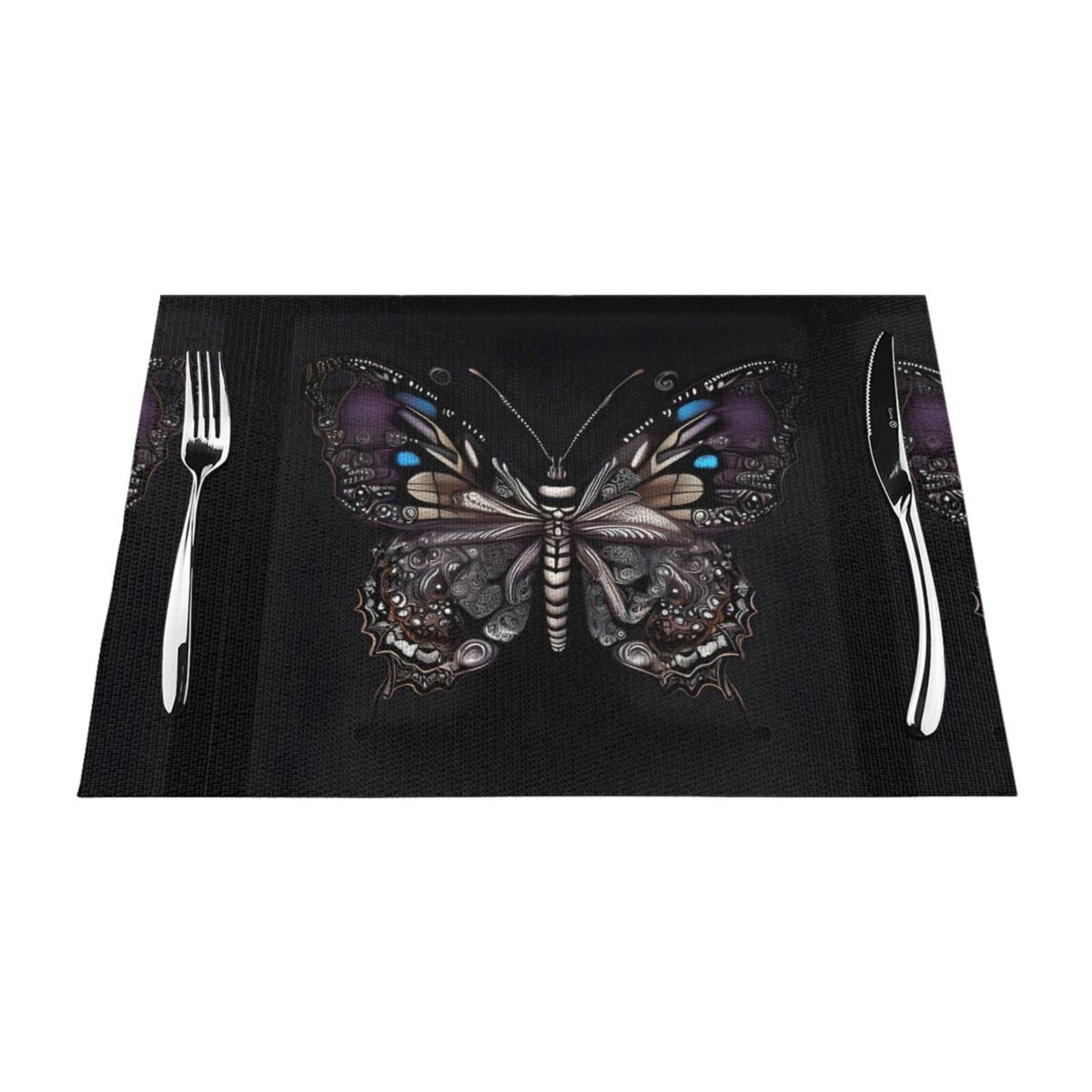 Lot de 6 sets de table papillons scientifiques pour vos repas de famille