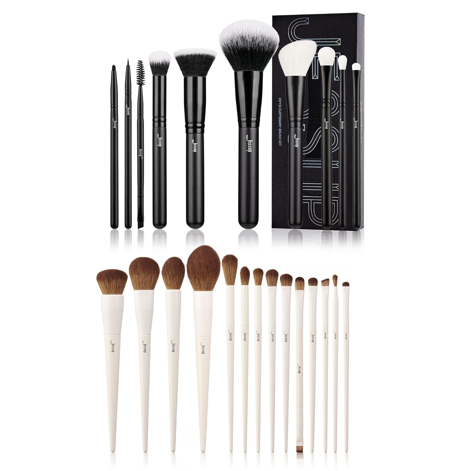 Jessup 10Pcs Black Brushes Set T323 With Brushes Set T329