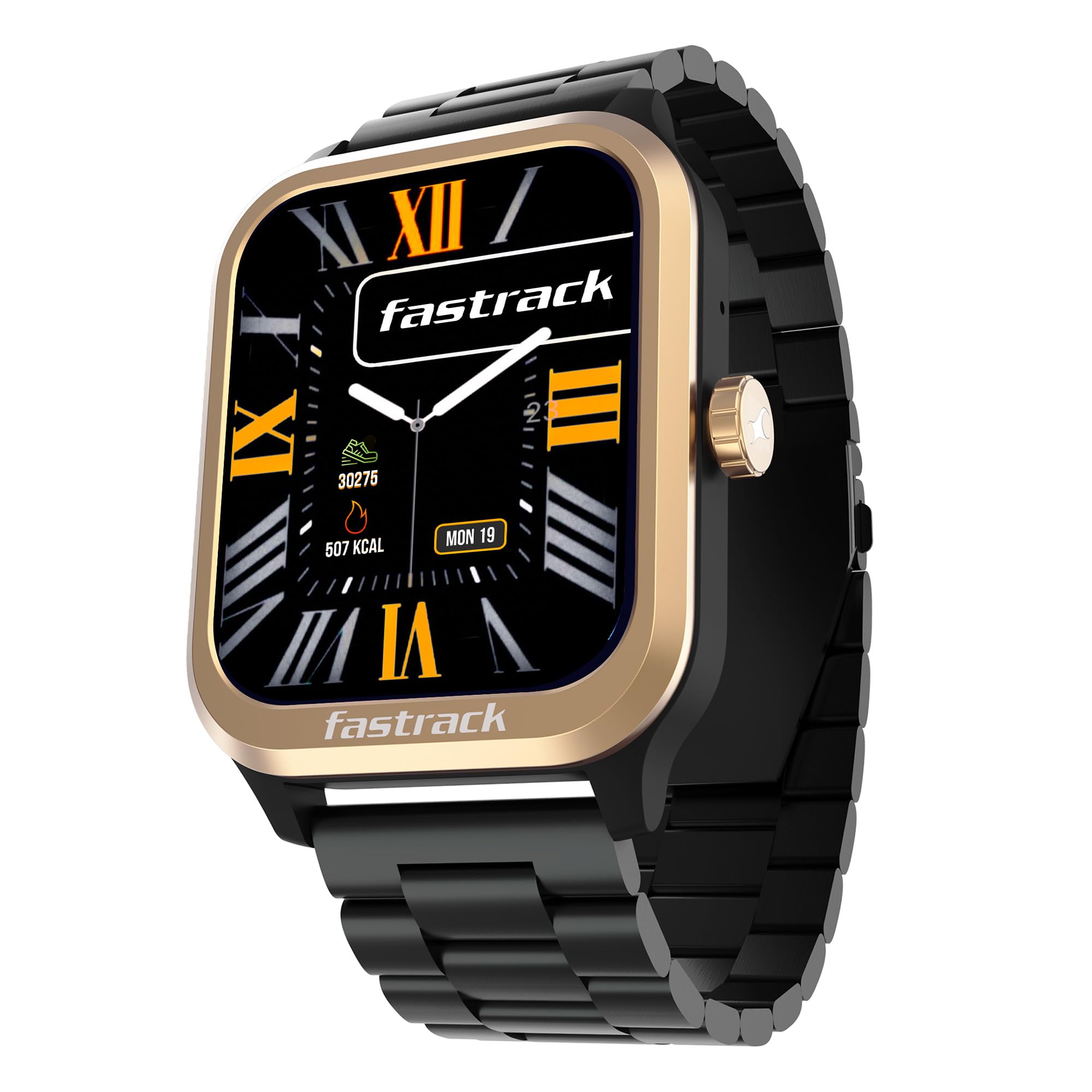 Fastrack Jupiter Retro 1.83" Display Smart Watch with BT Calling, Functional Crown, Metal Strap, 100+ Sports Modes, Health Suite, IP68 – Smartwatch for Man & Women Latest (Black & Chrome)-picture-15