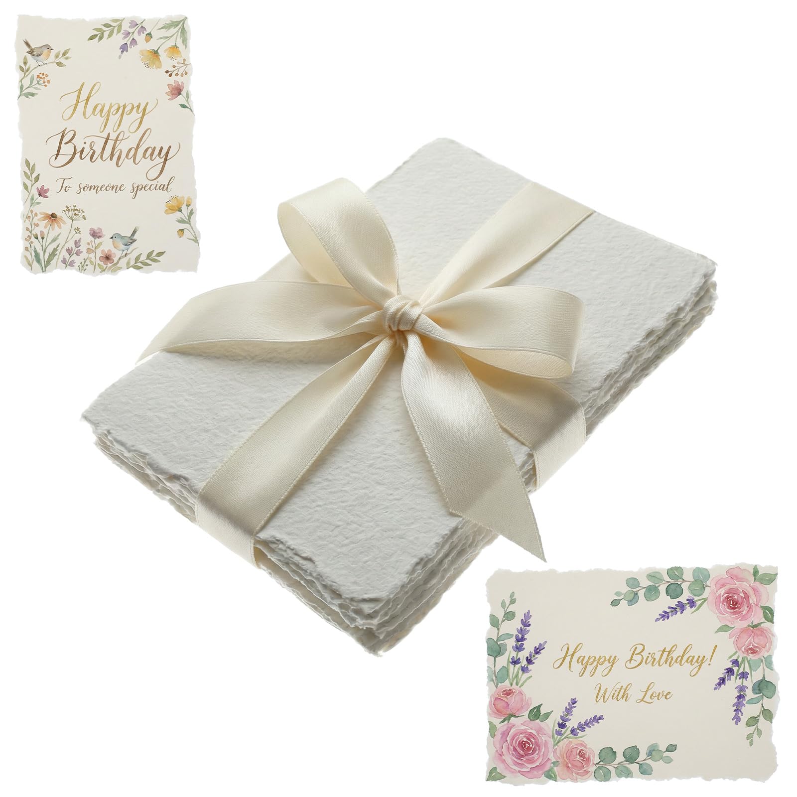 RAHHLIZS 30 Sheets Deckle Edge Paper Handmade Paper for Wedding 160 GSM