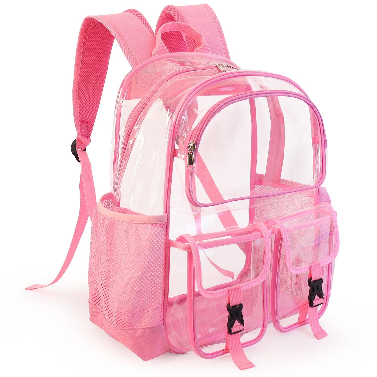 SKAITU Clear Backpack for School, Clear Bookbag Heavy Duty Transparent Backpacks 17 '' Large See Through Bag for Boys Girls