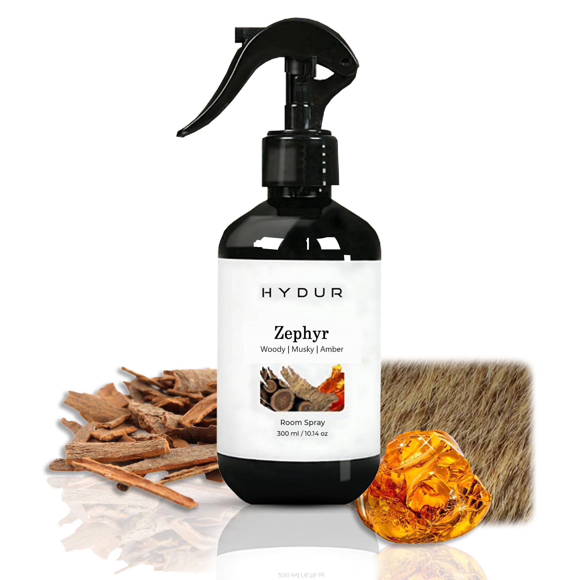 Hydur Zephyr Room Spray | Rich Oud, Spiced Amber & Woody Musk Scent | Luxurious Air Freshener for Home, Car, Office & Bathroom | Fine Mist Room Spray for Elegant Spaces | 300ml Bottle โ image 1