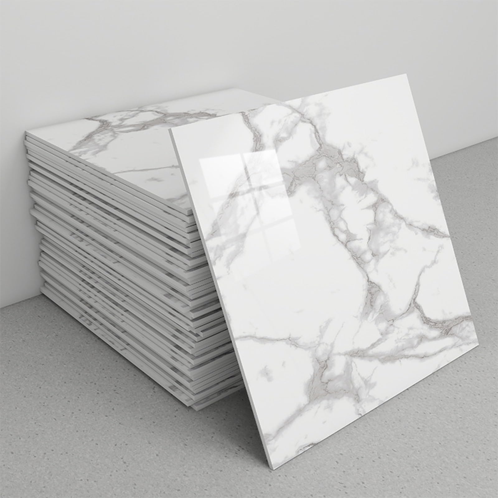 Marble Tile Stickers, Peel and Stick Marble Backsplash Tiles, 30x30cm, Pack of 30
