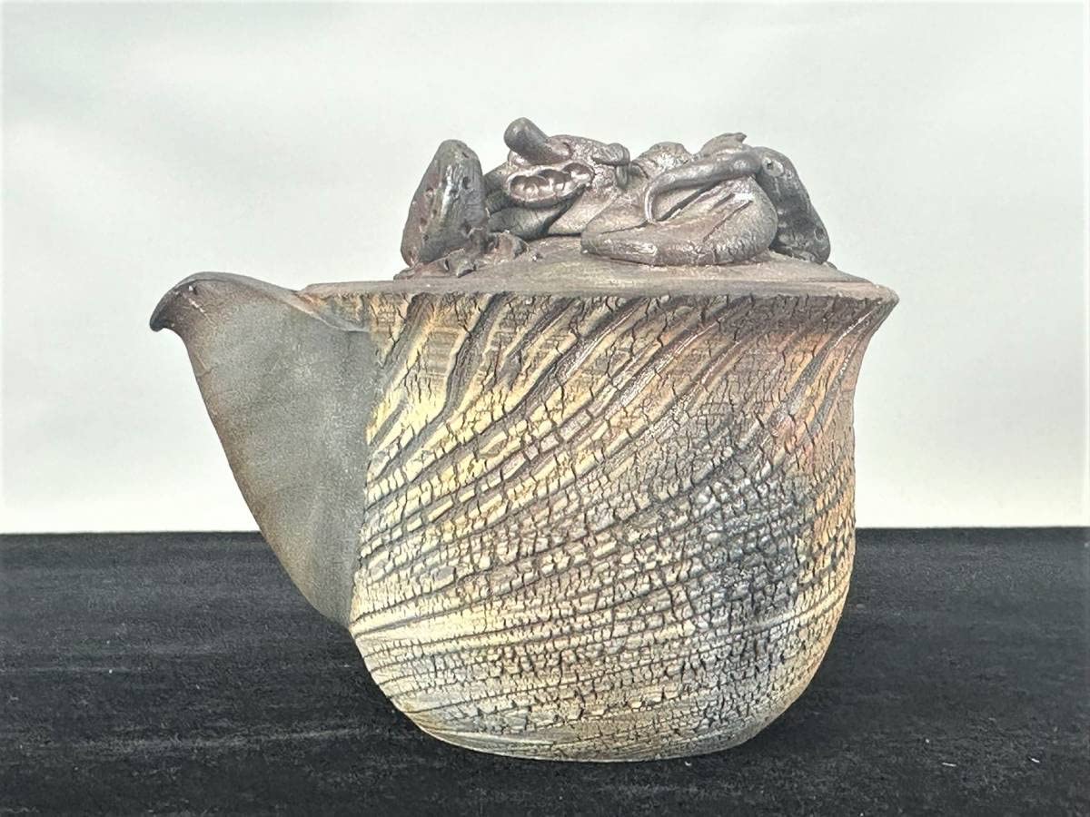 備前焼、般若心経宝瓶、摘み龍 備前焼、般若心経宝瓶（摘み龍） 備前焼 宝瓶 龍摘み 2