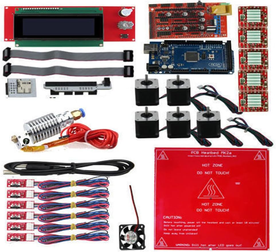 Ramps 1.4 + A4988 + Mega2560 R3 + Hot end 3D Printer Controller Kit For RepRap