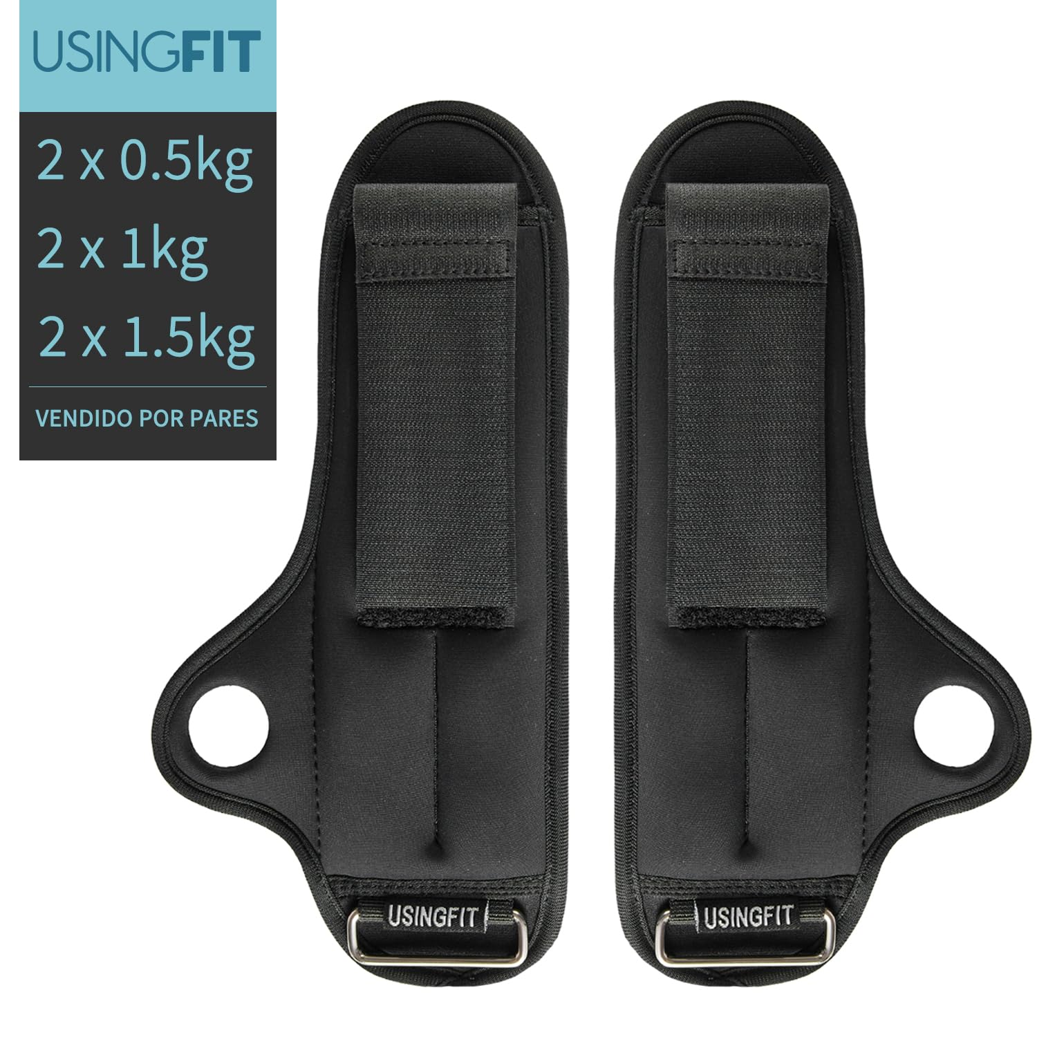 USINGFIT Pesos de Mano para Brazos, Pesos para Las piernas, 0,5 kg, 1 kg, 1,5 kg, Pesas para pie, muñequeras para piernas y pies