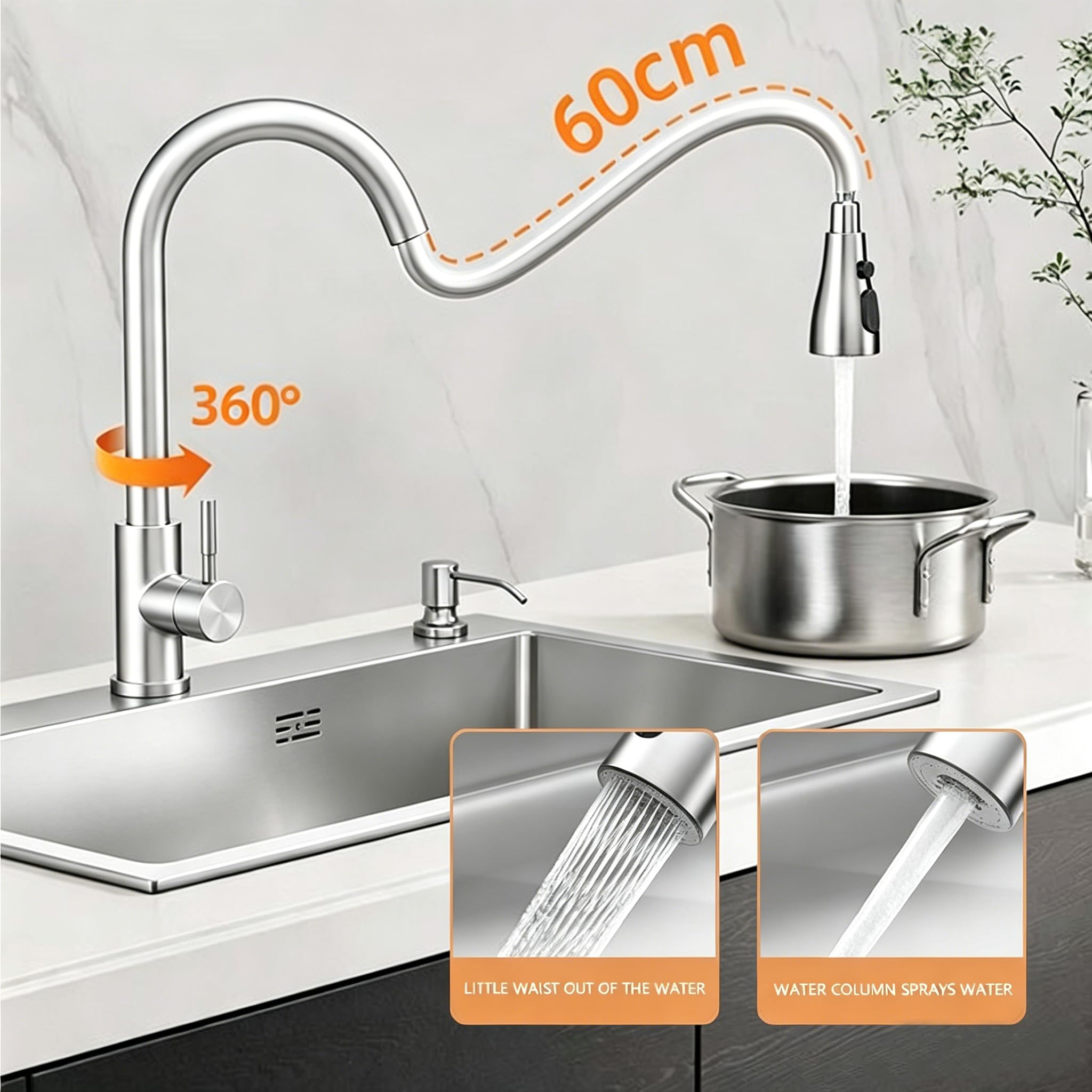 Fregadero de cocina de acero inoxidable, fregadero de banco de trabajo empotrado/montado en la parte superior con accesorios deslizantes, fregadero de banco de trabajo con múltiples accesorios