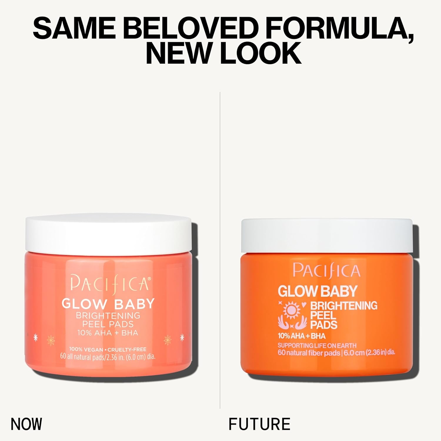 Pacifica Glow Baby Brightening Peel Pads 10% AHA + BHA Exfoliating Face Pads for Glowing Skin Resurfacing Glycolic Acid & Salicylic Acid Pad to Smooth Texture & Minimize Pores Fragrance Free 60 Count - Image 3