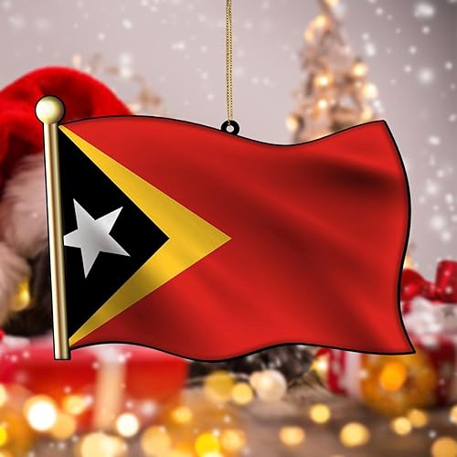 Vista 32 de Adorno acrílico de Navidad de Filipinas, decoración de árbol de Navidad, adorno de Navidad nacional para niños, bandera de Filipinas, banderas