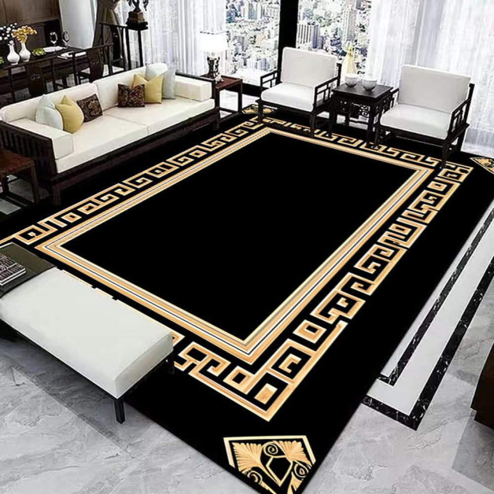 Tapis de salon de luxe léger nordique en flanelle moderne pour chambre douce 120x160cm