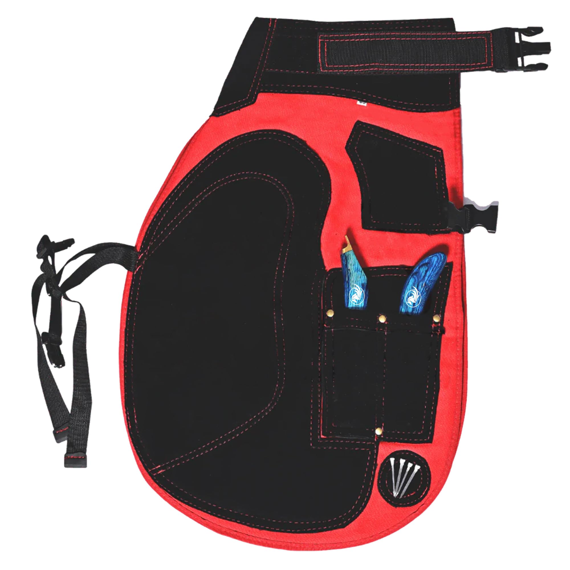 EQUESTRIAN STORE Delantal de herradura de 65 cm, lona de piel de forja premium, delantales de herrador, ante auténtico, delantal para herramientas de herrador, gorras de recorte, cuidado de pezuñas,